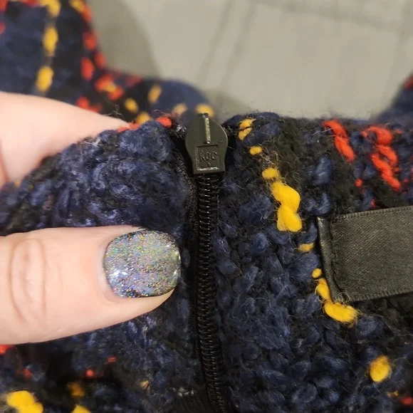 CBR Long Sleeve Plaid Dress - Red, Black, Blue And Yellow With Fringe Hem Sz S! - Picture 8 of 13